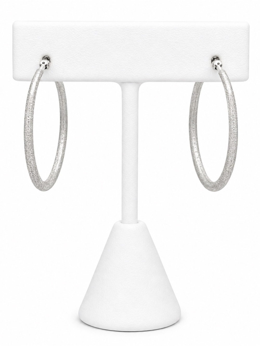 Teardrop brushed hooped earrings
